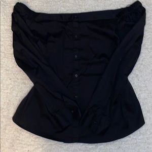 Off the shoulder EXPRESS button up top